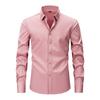 Herren Langarm Slim Fit Hemd mit Knöpfen Uni Schwarz