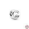 100 %Genuine 925 Sterling Silver Pendant Commemorative Letter A -Z Series Beading Original Panjia Charm Bracelet Jewelry
