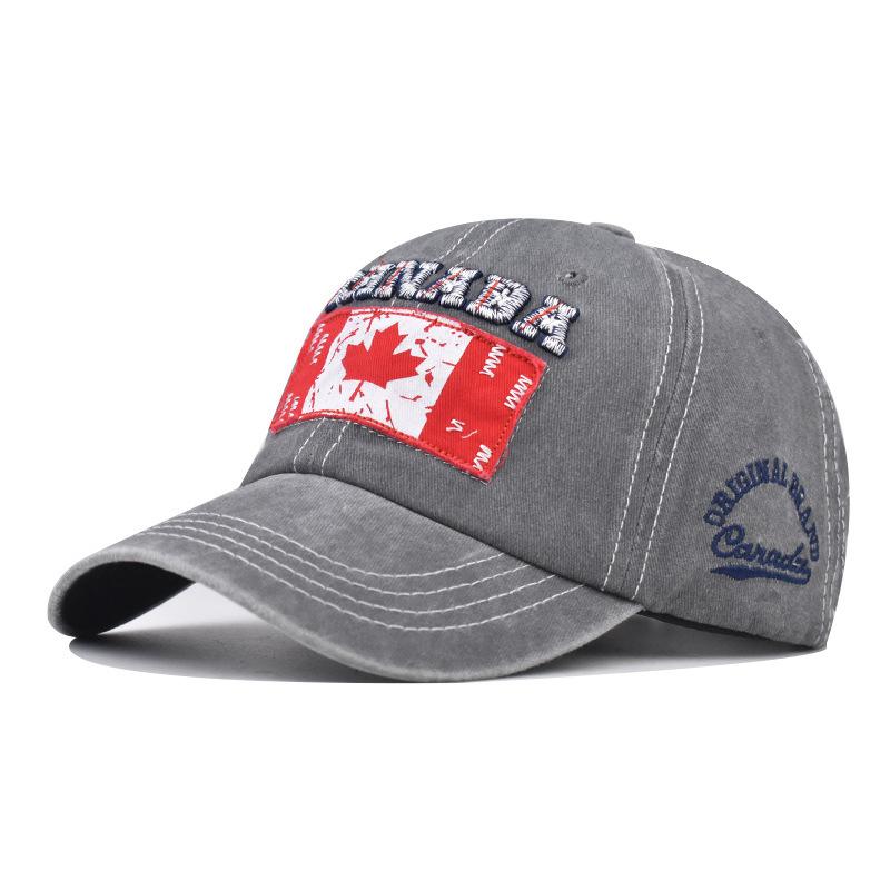 Gewaschene Baumwolle Ahornblatt Kanadische bestickte Baseballkappe Gewaschene und alte kanadische Kappe