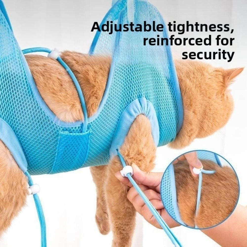 Anti-Scratch Pet Grooming Hammock Adjustable Nail Trimming Sling Pet Bath Hammock  Small Cats