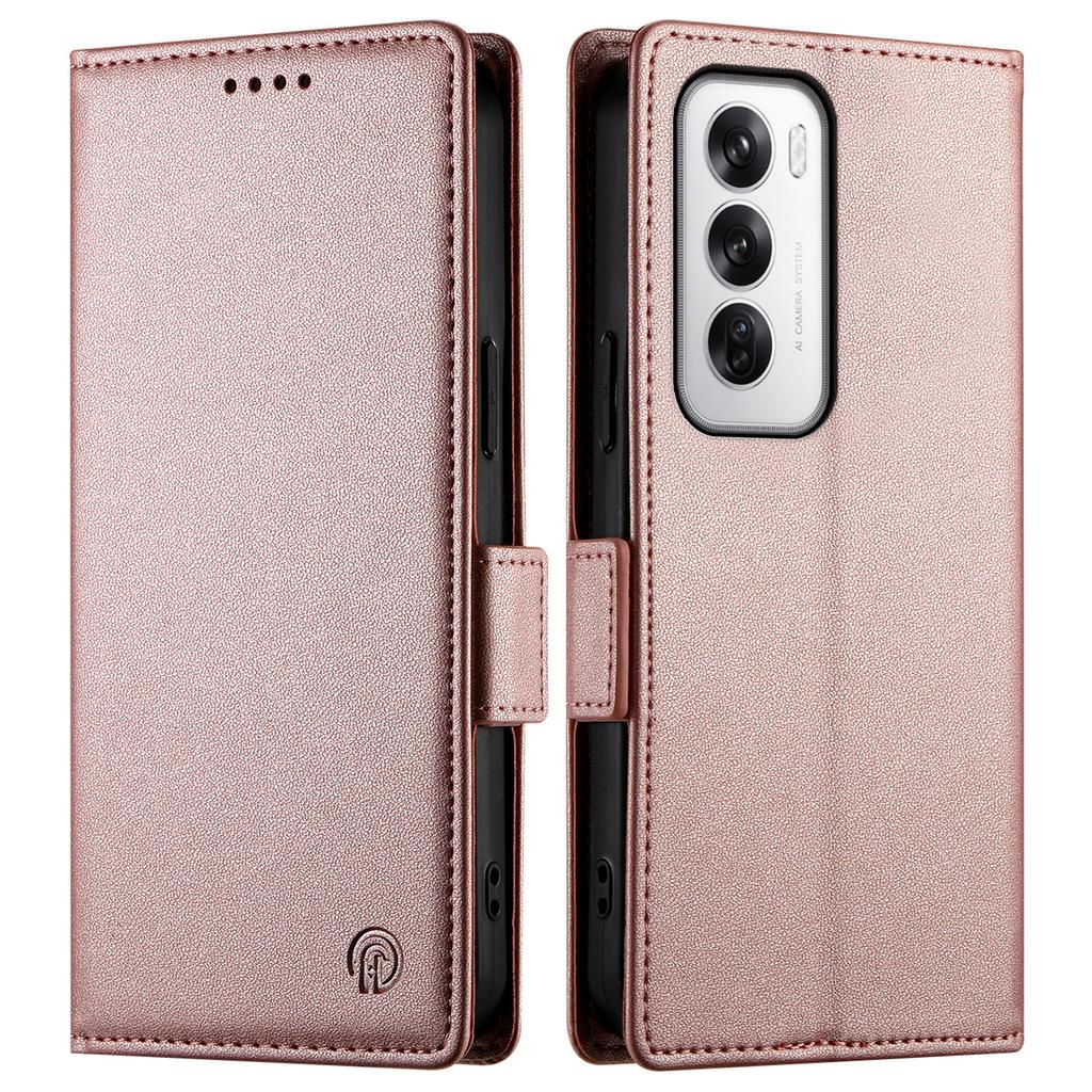 DF-010 For Oppo Reno12 5G (Global) Wallet Phone Case Stand PU Leather Flip Cover