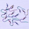 50pcs/Lot Rainbow Ear Hooks For Jewelry Making Earrings Ear Piercing Hoop Stainless Steel Jewelry Findings Wholesale Components