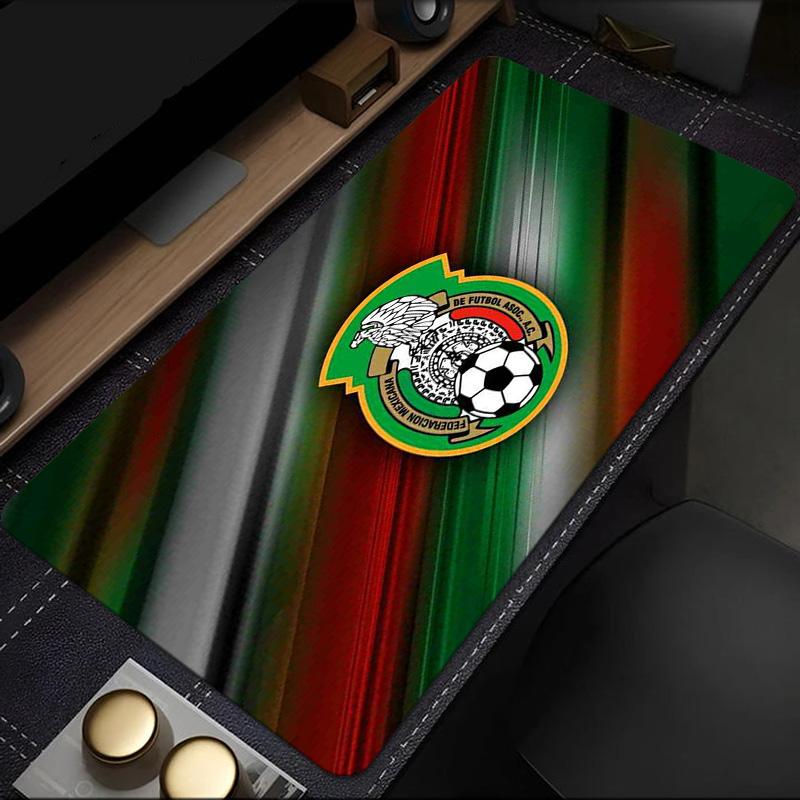 Mexico Football Emblem Mouse Pad, Rubber Base, Esports Desk Mat, Mouse Pad for Gamers and Office Use, Gaming Desk , Easy To Clean Mat