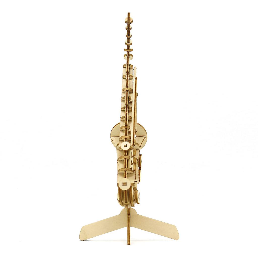 Ki-gu-mi Saxophone Pen Stand - A 3D Wooden Puzzle DIY Craft Kit for Kids and Adults Alike - Educational Toy for Boys and Girls - a Great 3D Art Piece
