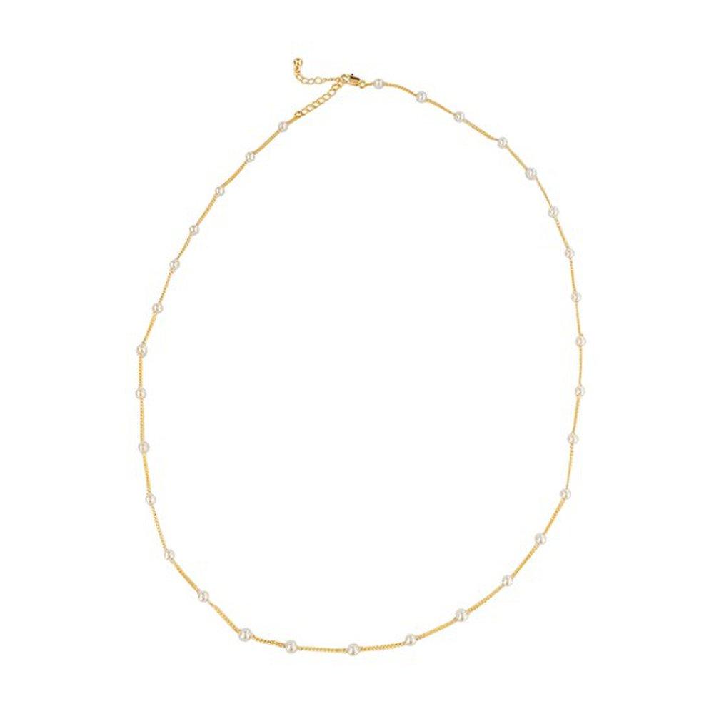 Chain Pearl Long Necklace Nk129