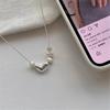 Stylish Pearl and Heart Pendant Necklace Adjustable Length Clavicle Chain Fashionable Neckchain Jewelry for Women