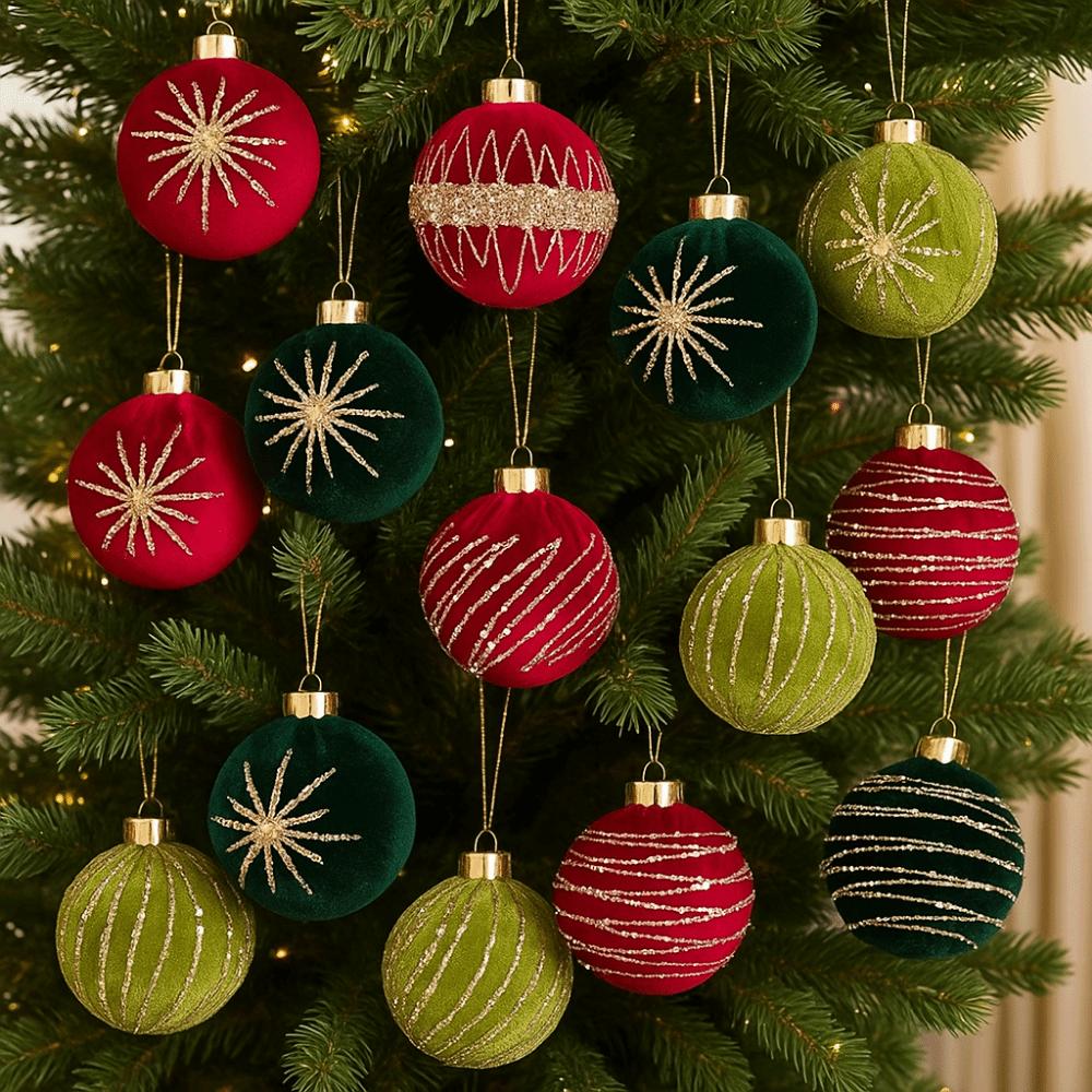 12pcs/set 8CM Christmas Spheres Sparkling Xmas Window Decor  Christmas Party