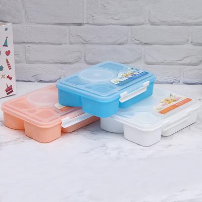 Rectangular Plastic Lunch Box Student Canteen Fast Food Box Durable and Portable Tableware
