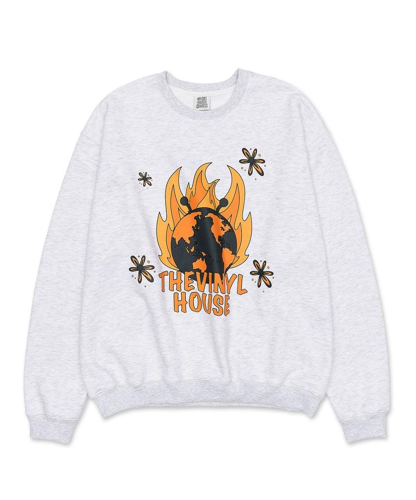 The Vinyl House Burning Earth Sweatshirt Light Gray (Vh2Cfum443A)