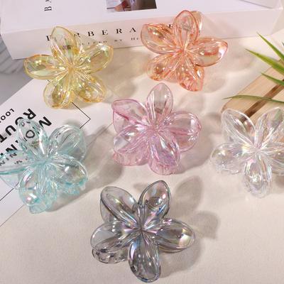 Sweet Colorful Transparent Flower Wave Star Hair Clips Claw Clamp Hairpin Women Beach Barrette Hairpin Summer Hair Accessories