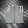 For Magnetic Magsafe Charger For Samsung Galaxy S25 S24 S23 Ultra Carbon Fiber Case Shockproof Thin S23 /S24 Ultra Carbon Cover