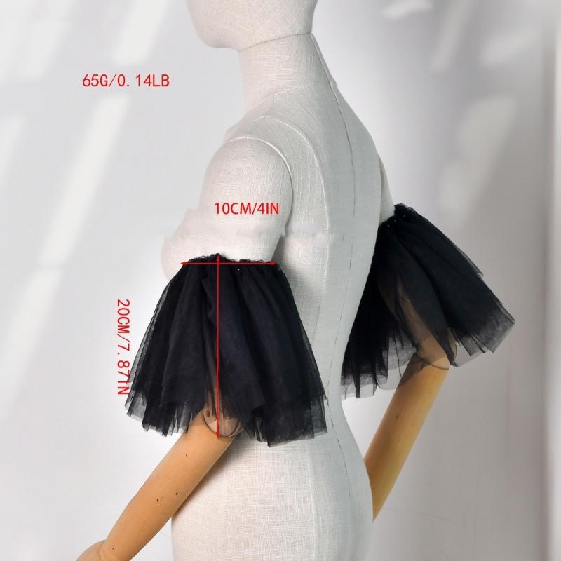 Maniche a sbuffo staccabili da sposa Realizzate in nylon Polsini regolabili per abiti da sposa stagionali