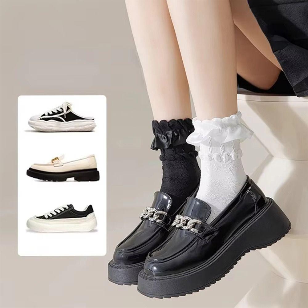 

Cotton Mid-Calf Socks White Lace Princess Socks Sweet Lolita Socks for Women