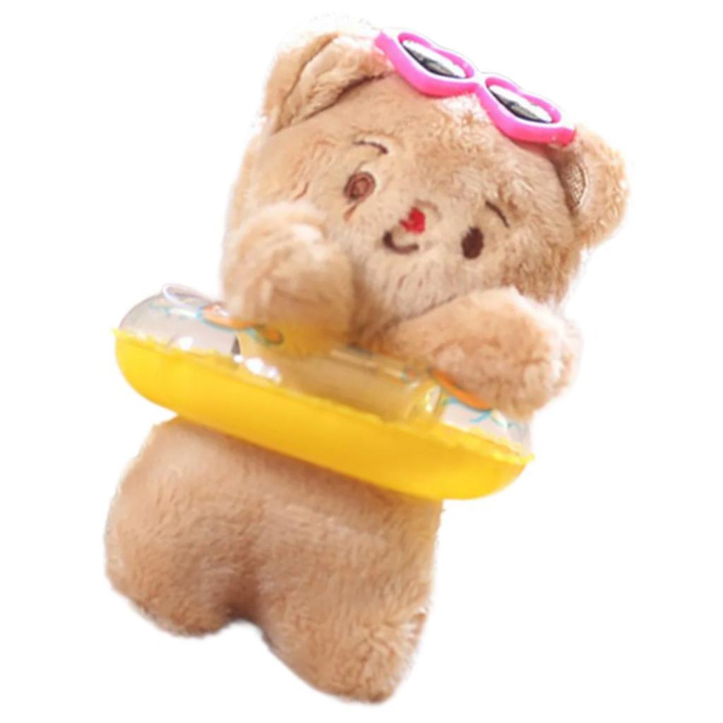 Cute Bear Swimming Ring Charm keyring Plush Keychain Accessory Animal Pendant Key Chain Personalized Bag Accessory