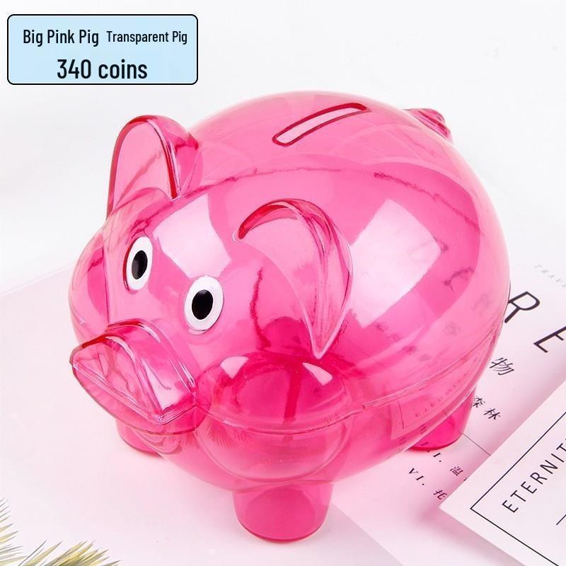 Cartoon-Sparschwein: Transparente, langlebige Sparbüchse aus Kunststoff für Kinder