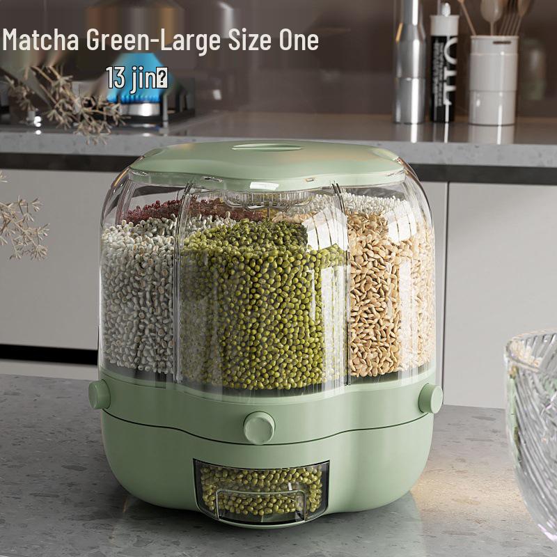 Japanese-Style Rotating Rice Storage Box - Large Capacity, Insect & Moisture-Proof Grain Container