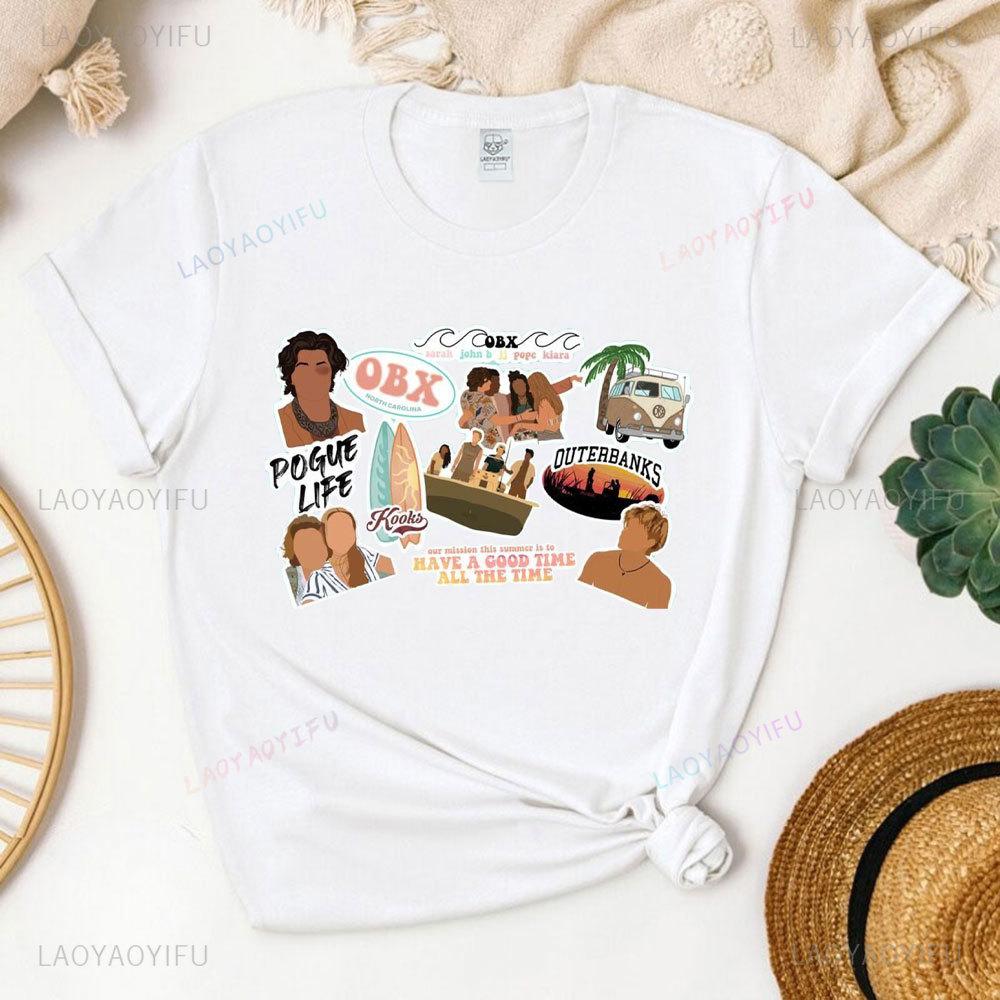 Ráj na Zemi Outer Banks Unisex Tričko Fanoušci seriálu Outer Banks Merchandise Letní dovolená Bavlněné tričko Plážové tričko Topy