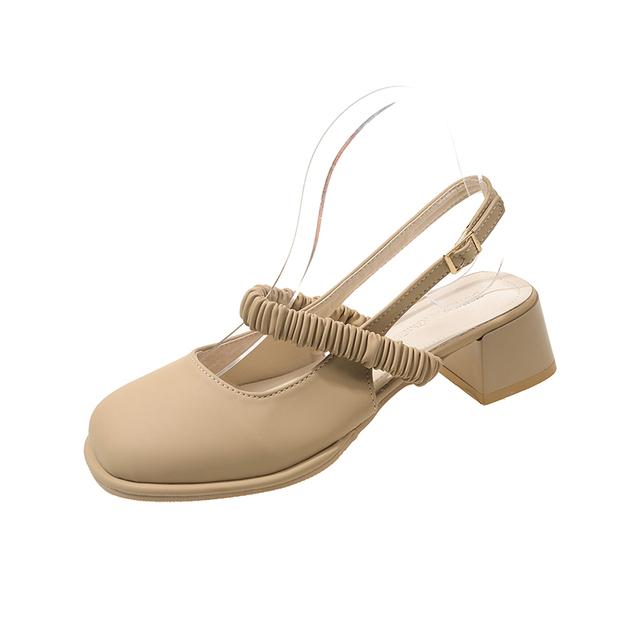 

Женские туфли на высоком каблуке, элегантные черные туфли на высоком каблуке с квадратным носком, модные босоножки на толстом каблуке для свадебной вечеринки 40 хаки