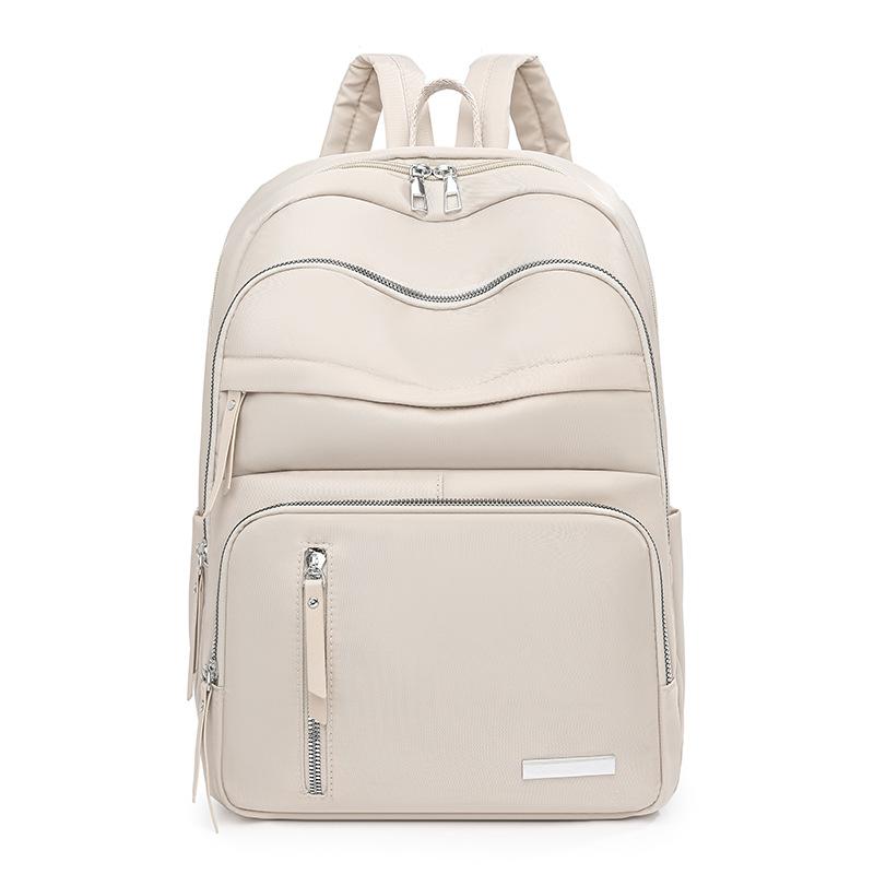 

Нейлоновый рюкзак Женский Водоотталкивающий рюкзак Большой вместимости Дорожная сумка бежевый