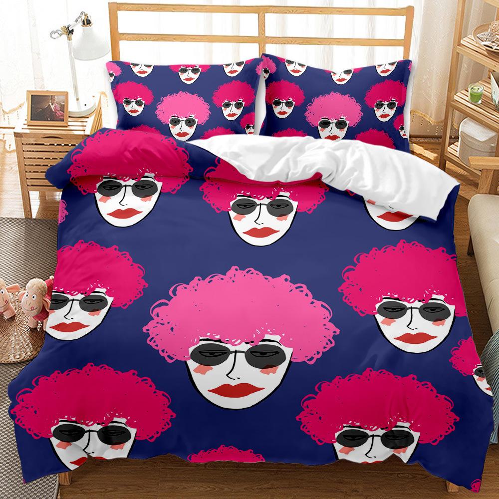 D digital printing urban design quilt cover bed grinding three-piece set