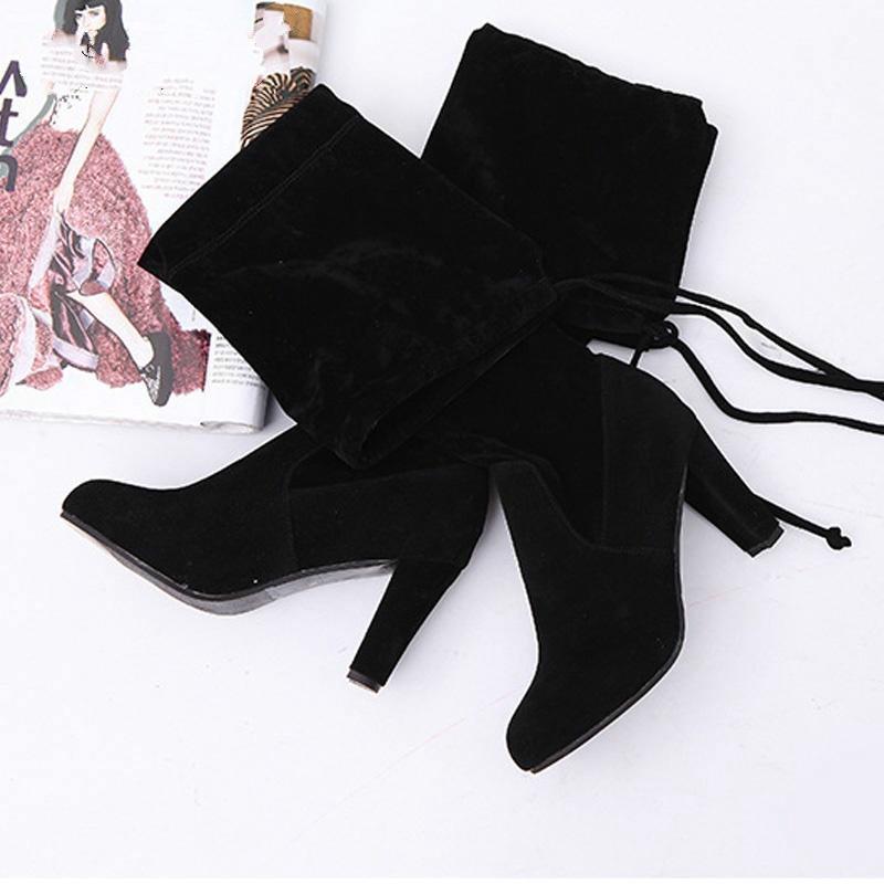 Las mujeres acuden hasta la rodilla Botas plataforma cordones zapatos mujer  Sexy alta botas altas comprar a buen precio — entrega gratuita, reseñas  reales con fotos — Joom