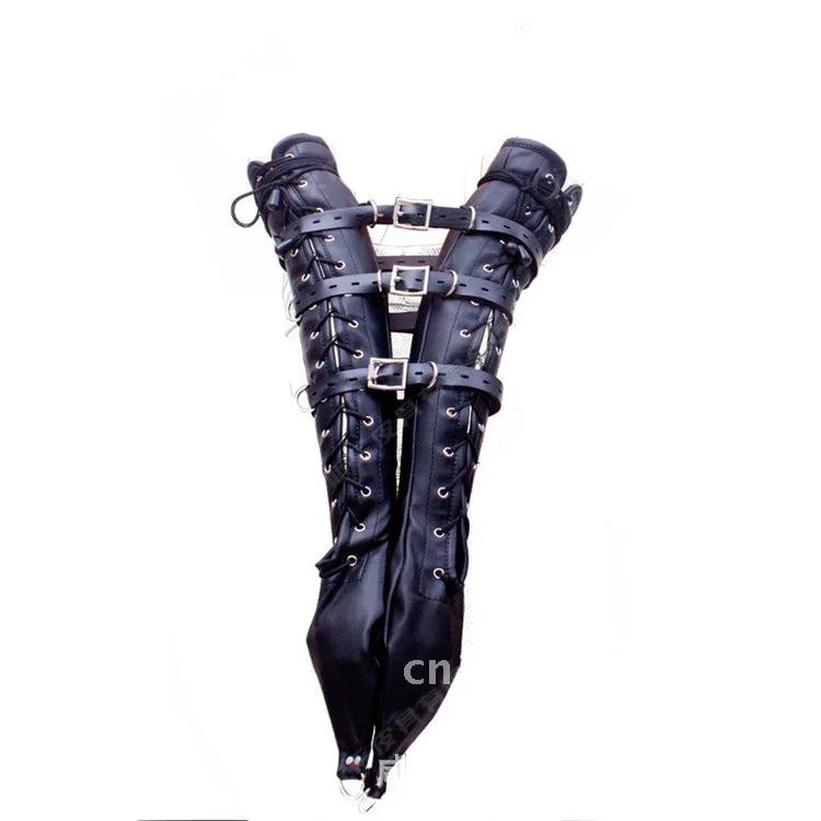 Bondage Armbinder Slave Roleplay Kit Armbinder Erotic Sex Toys PU Leather Arm Restraint Glove Straight Sleeve Adult