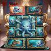 Ocean Creatures Gallery 2D Flat Pattern Flannel Blanket, High quality All Seasons, Home Decor, Warmth and Comfort, Perfect for Christmas Gifts.