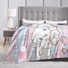 Cinnamoroll Decken Cartoon Flanell Großartige Atmungsaktive Überwurfdecken für Bett Sofa Dekoration