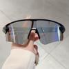Semi Rimless Sports Goggle Men Oversized Mirror Professional Cycling Sunglasses Wrapped Round Anti-UV Protective Shades