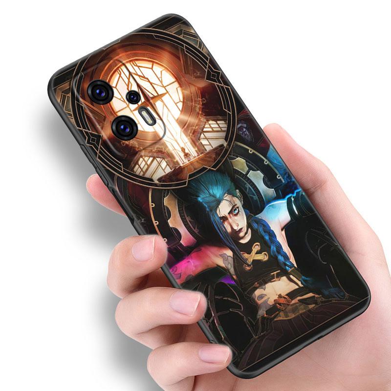 Arcane Jinx Anime Black Silicone Phone Case For Xiaomi POCO X3 X4 NFC F5 M3 M4 M6 X5 X6 Pro F3 F4 GT 5G C55 C65 M5