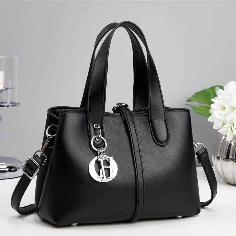 Ummer New Solid Color Handbag Material Women's Fashion High Sense with Pendant Can Be Messaged