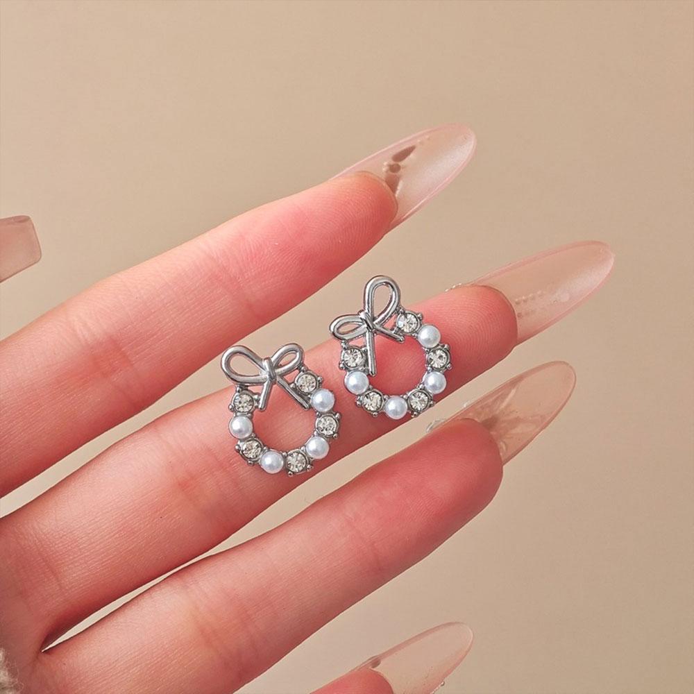 Shiny Micro-inlaid Rhinestone Earrings for Women Zircon Earrings Geometric Cross Stud Earring Daily Life Earwear  Gift