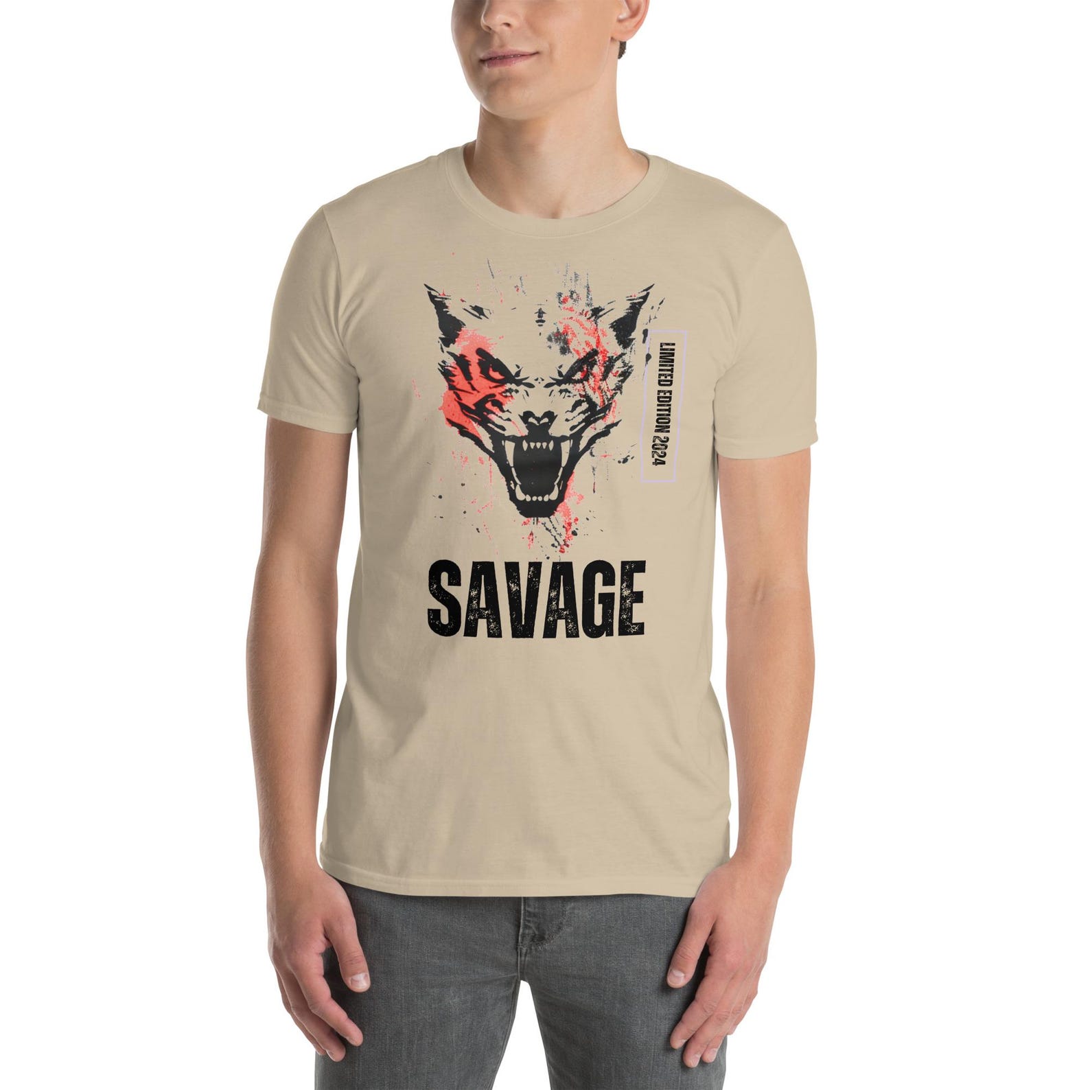 Unisex Savage T-Shirt: Fierce Animal Graphic, Bold Streetwear M