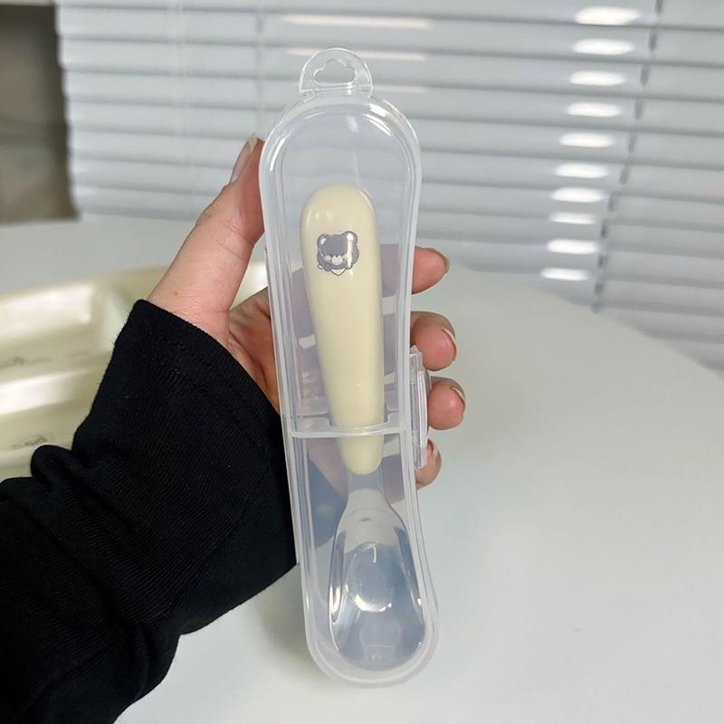 Spoon Kawaii Household Fall Prevention 304 Stainless Steel Baby Children Complementary Food Spoon Tableware Girl