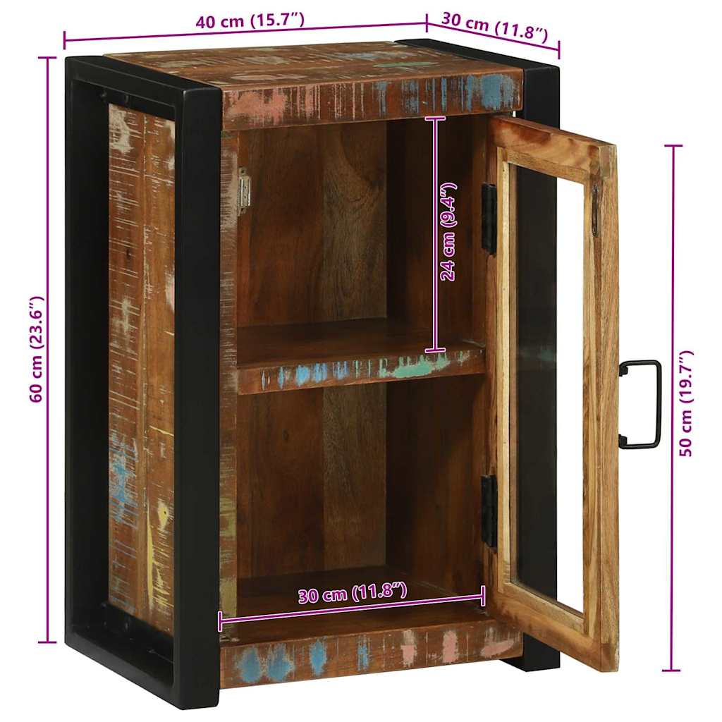 Bathroom Cabinet with Shelf Brown Solid Upcycled Wood