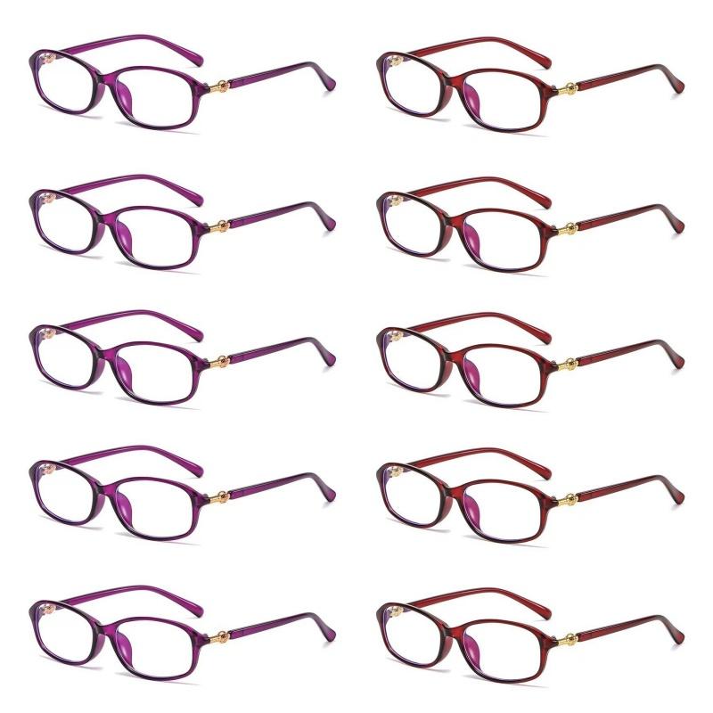 

10 ШТ. +100~+400 Очки для чтения с маленькой оправой и защитой от синего света для женщин, очки для пресбиопии, модные очки для дальнозоркости для маленького лица 4.0