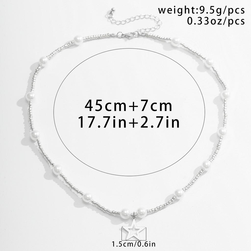 Collane con Catena di Perle Finte con Ciondolo a Stella Piccola Collana da Uomo alla Moda Collare Perline Accessori da Collo Gioielli di Moda 2026