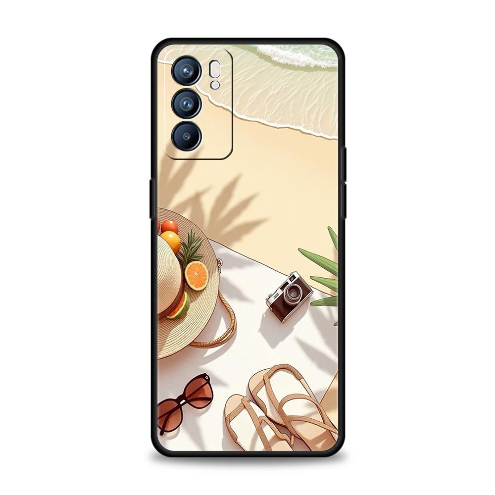 Summer Beach Phone Case For Oppo Reno 13 12 11 10 7 F Find X5 X6 A98 A80 A79 A78 A57 A54 A31 A17 Pro 5G Soft TPU Cover Funda Bag
