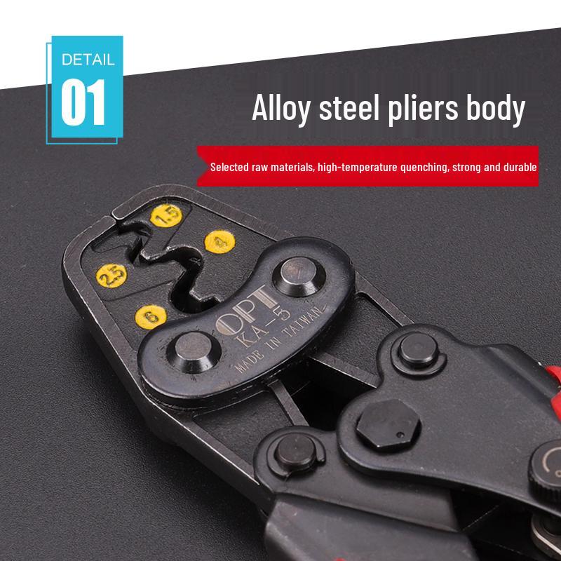 Multi-functional Crimping and Wire Stripper Pliers with Cold Crimp Terminals and PT Insulated Insert Terminal.