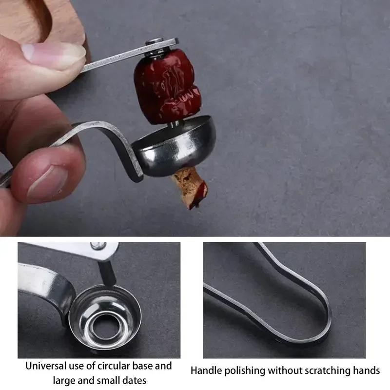 Portable Jujube Core Remover Stainless Steel Cherry Pit Corer Fruit Remover Tool Olive Red Dates Pitting Device for Red Dates
