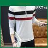 Hochwertiges Neues Mode-V-Ausschnitt-Gestreiftes T-Shirt für Stilvollen Komfort