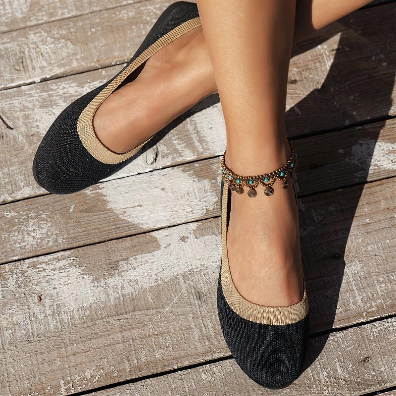 

Модные женские балетки Простые Удобные Плоские Женские Большие Весенние Новые Модные Туфли Женские Туфли с Круглым Носком Дышащие с Мелким Вырезом 36 чёрный