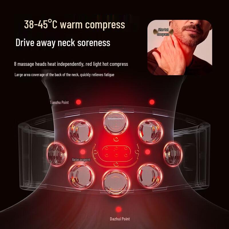 AUX Cervical Spine Neck Massager with Heat and Pulse CN plug (adapter included)