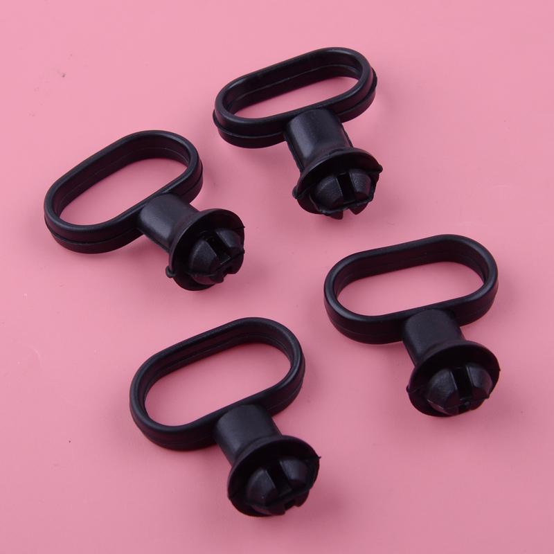 4Pcs Universal Rubber 5.5x4.1 cm Motorcycle Front Mudguard Speedometer Cable Guide Holder Black