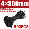 500/1000PCS Self-locking Plastic Nylon Tie Black Zip Wraps Strap Nylon Cable Tie Set Fastening Ring Loop Wire Wrap