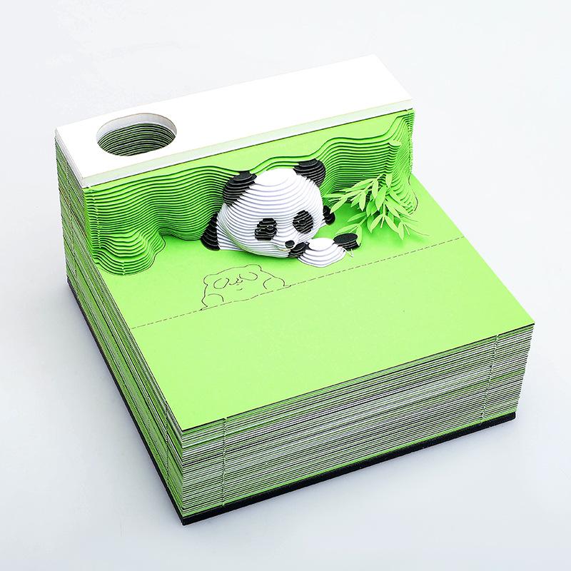 3D Panda Stereo Sticky Notes & Creative Calendar Sculpture Gift