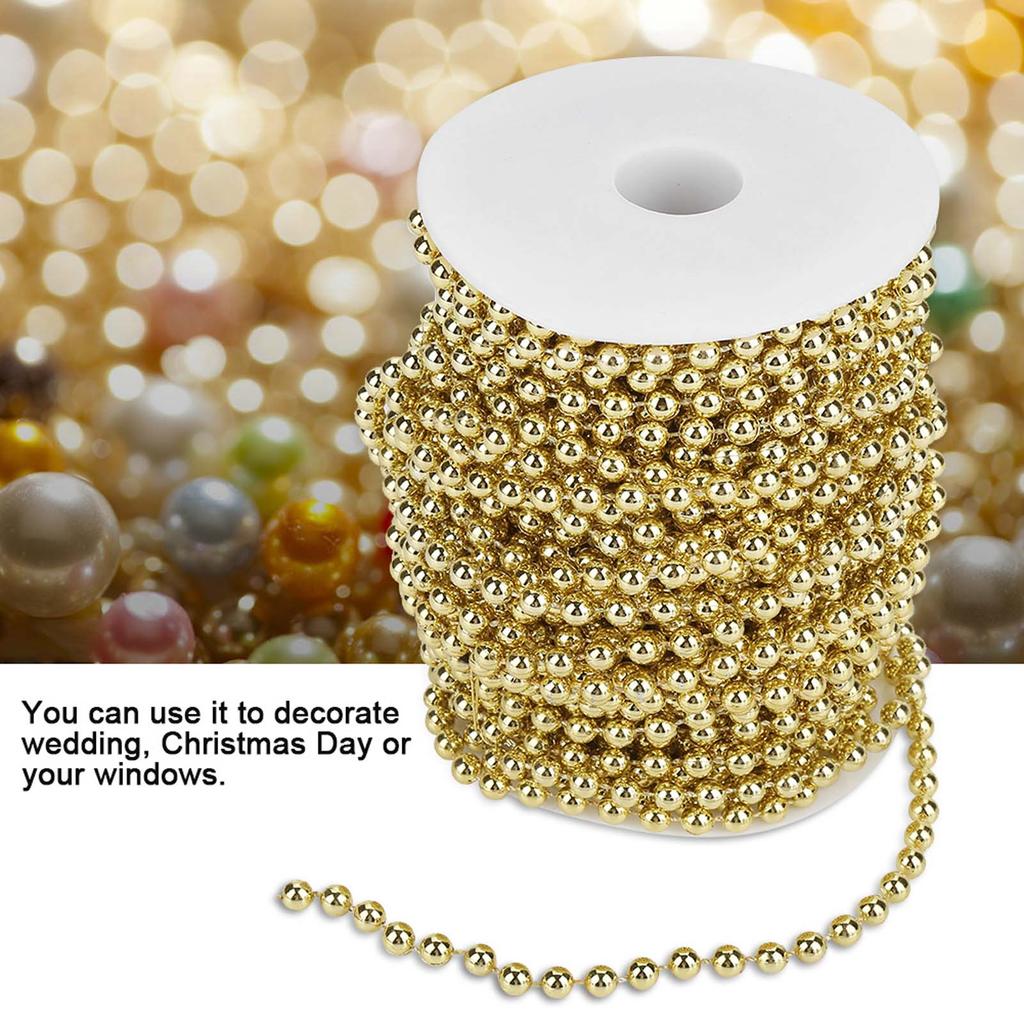 25mCelsiusroll Electroplating Pearl Wire Beads Garland String   Wedding Decoration 6mm(sliver)