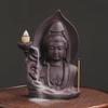 Y Artistic Purple Clay Backflow Incense Burner Zen Meditation Home Decor Buddha Aromatherapy Altar Ornament for Yoga Relaxation