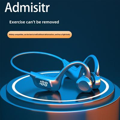 Neu Drahtlose Bluetooth Headset LED Batterie Digital Display Hängen Ohr Sport Lauf Konzept Knochen Leitung