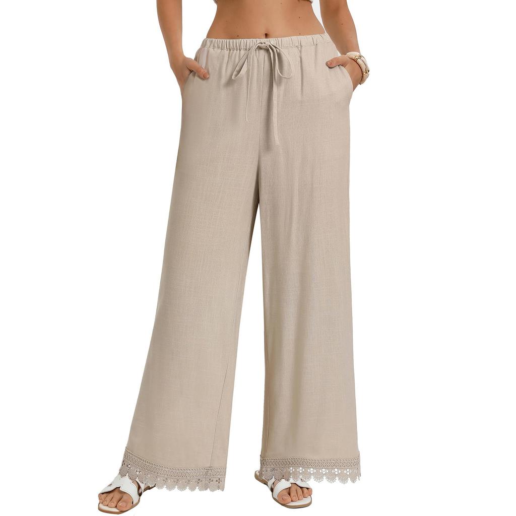 Women's Casual And Fashionable Color Loose Pants With Pocketes